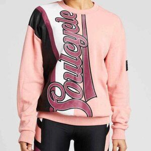 SoulCycle x P.E Nation Half Run Sweatshirt Pink Black Colorblock Size S